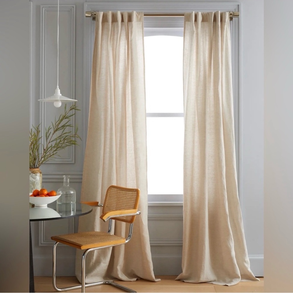 NWT QUINCE Set Of 2 48x84 European Linen
Curtains Flax
